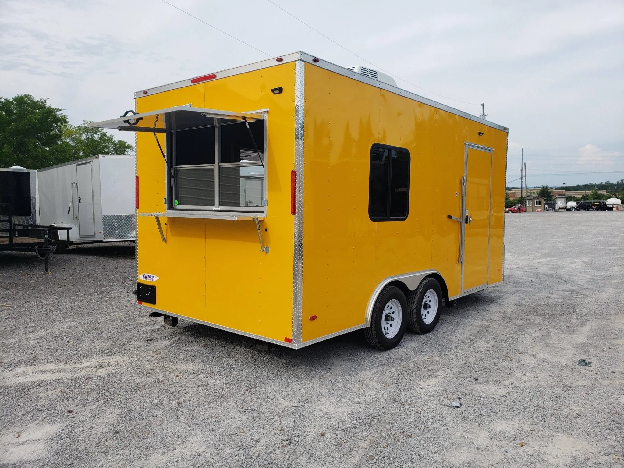 8.5' x 16' Penske Yellow Ice Cream Concession Food Trailer With Appliances