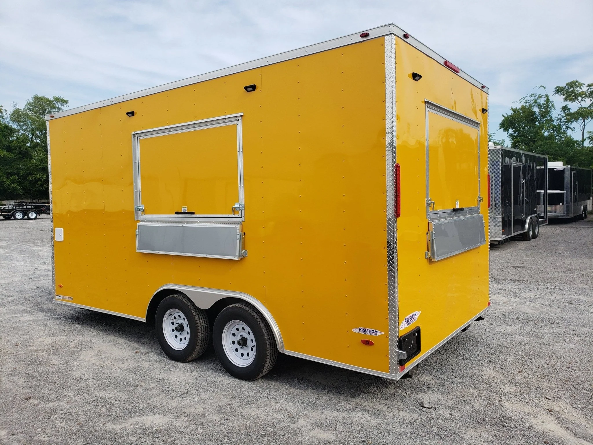 8.5' x 16' Penske Yellow Ice Cream Concession Food Trailer With Appliances