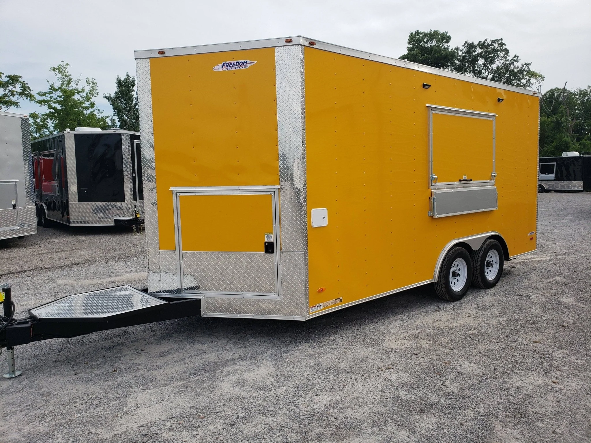 8.5' x 16' Penske Yellow Ice Cream Concession Food Trailer With Appliances