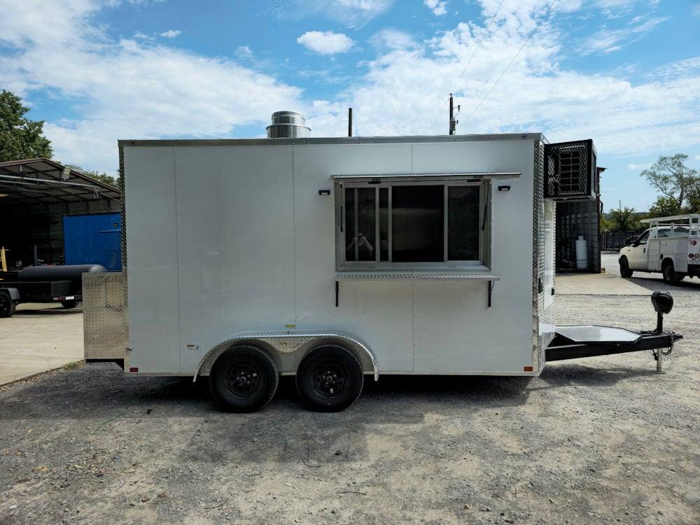 7' X 14' White Concession Trailer Food Event Catering
