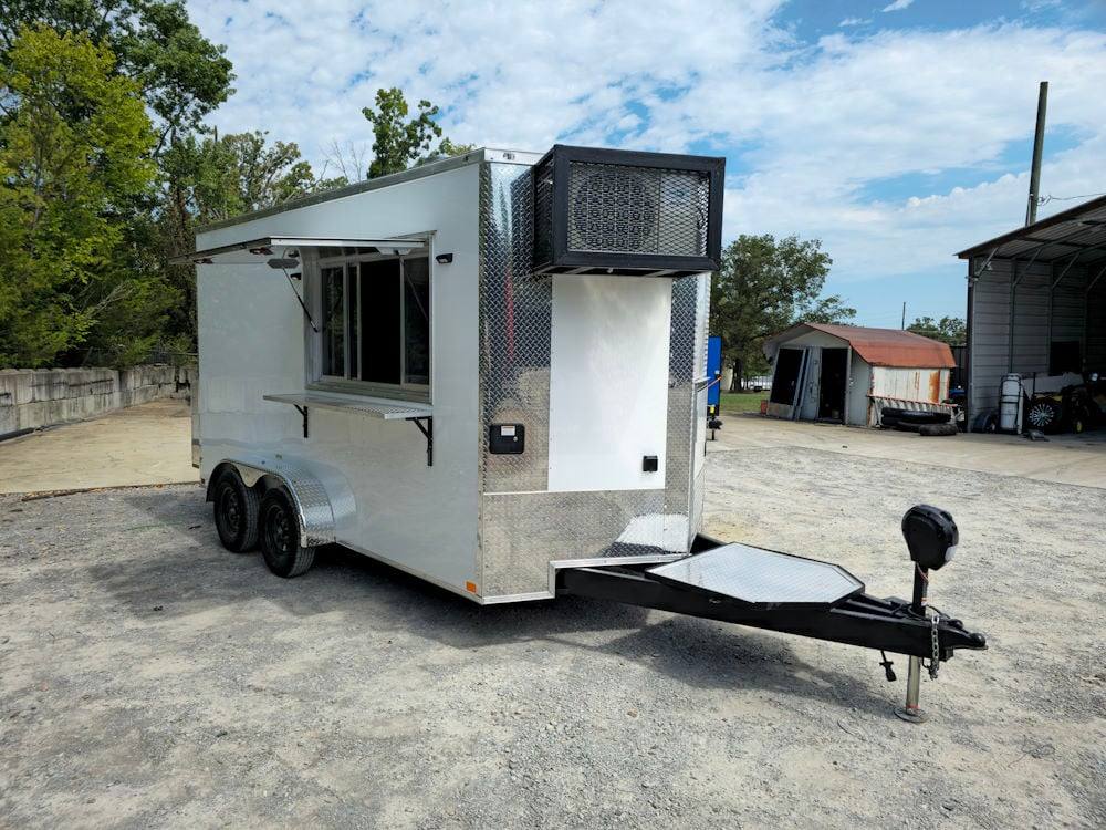 7' X 14' White Concession Trailer Food Event Catering