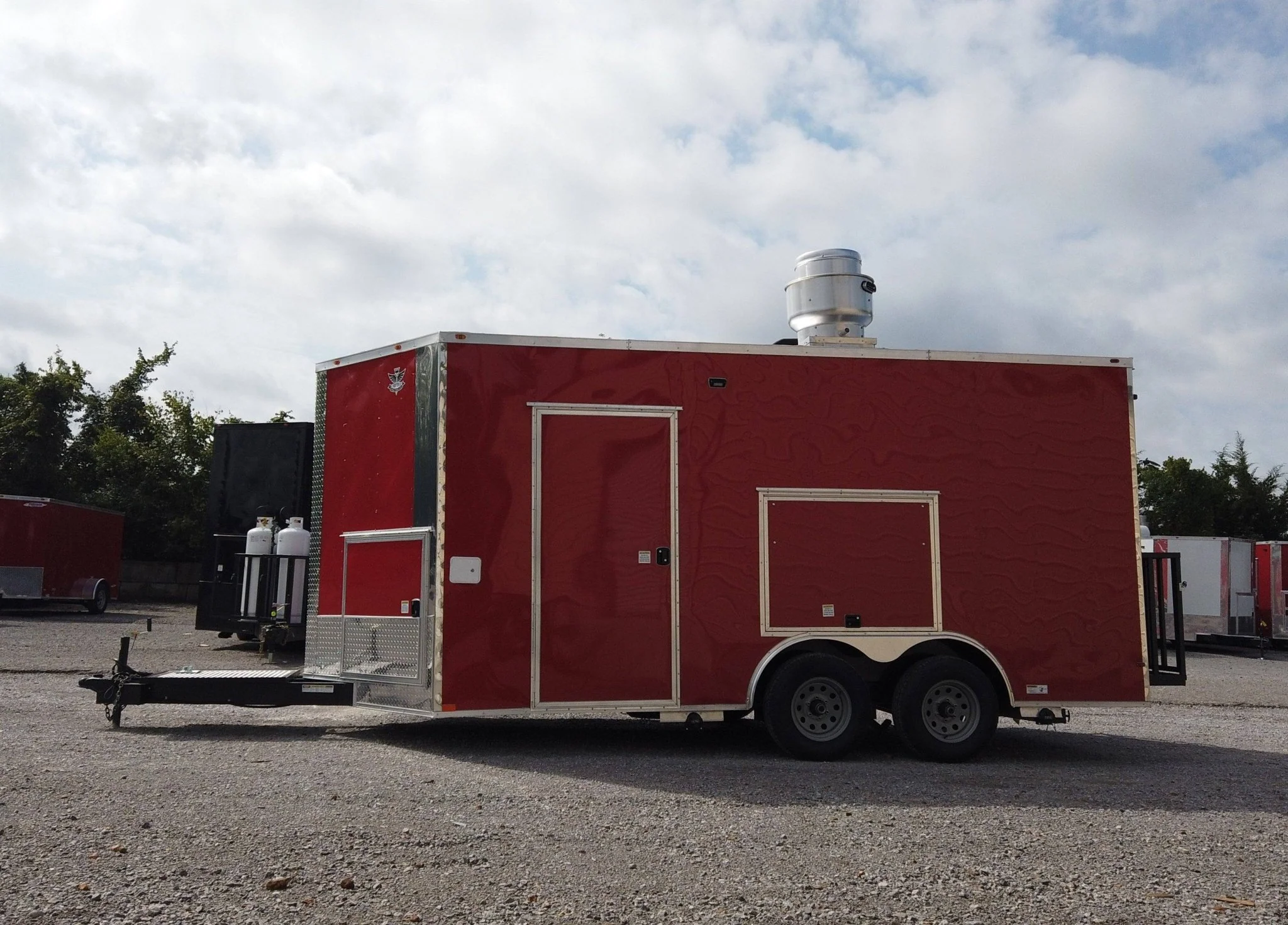 8.5' x 16' Red Concession Food Event Catering Trailer