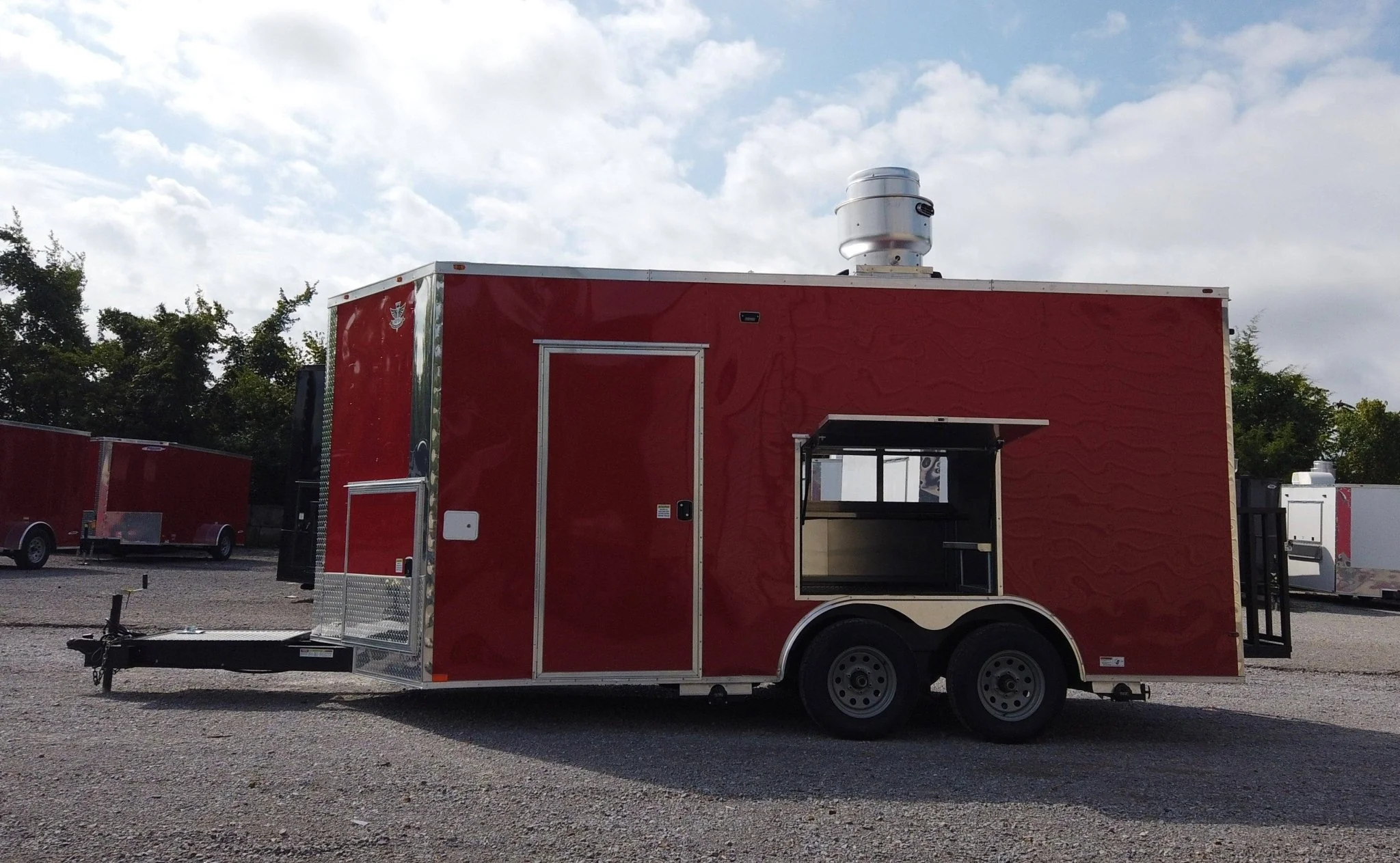8.5' x 16' Red Concession Food Event Catering Trailer