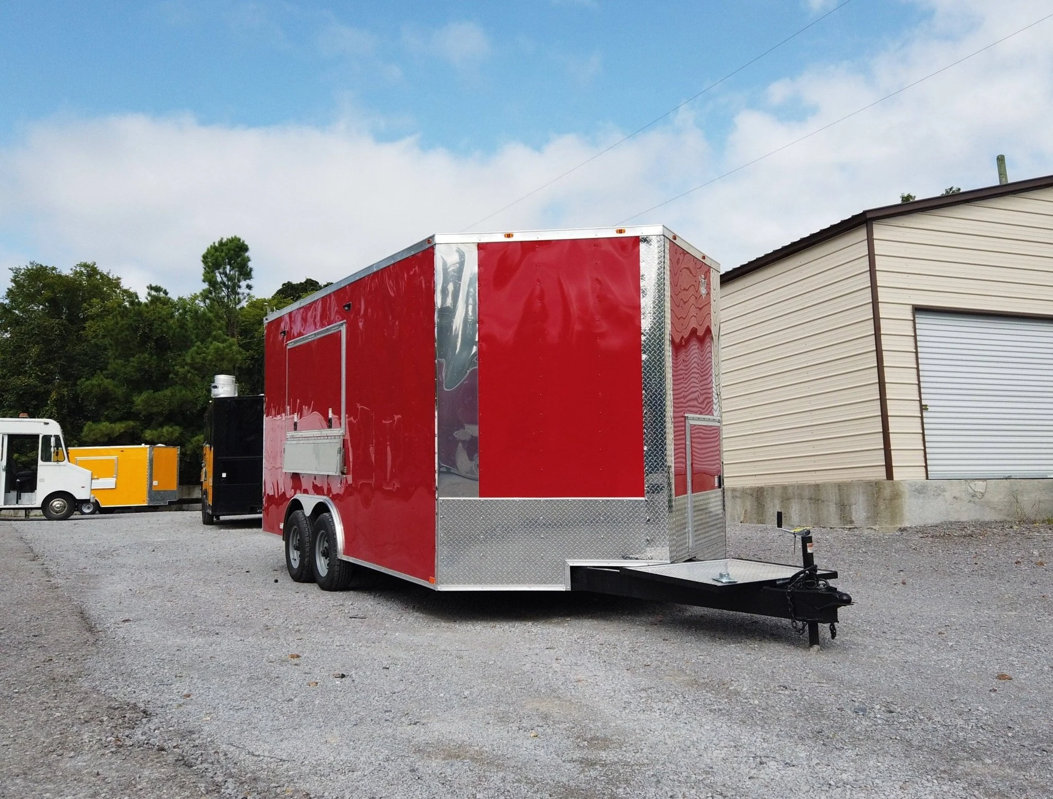 8.5' x 16' Red Concession Food Event Catering Trailer