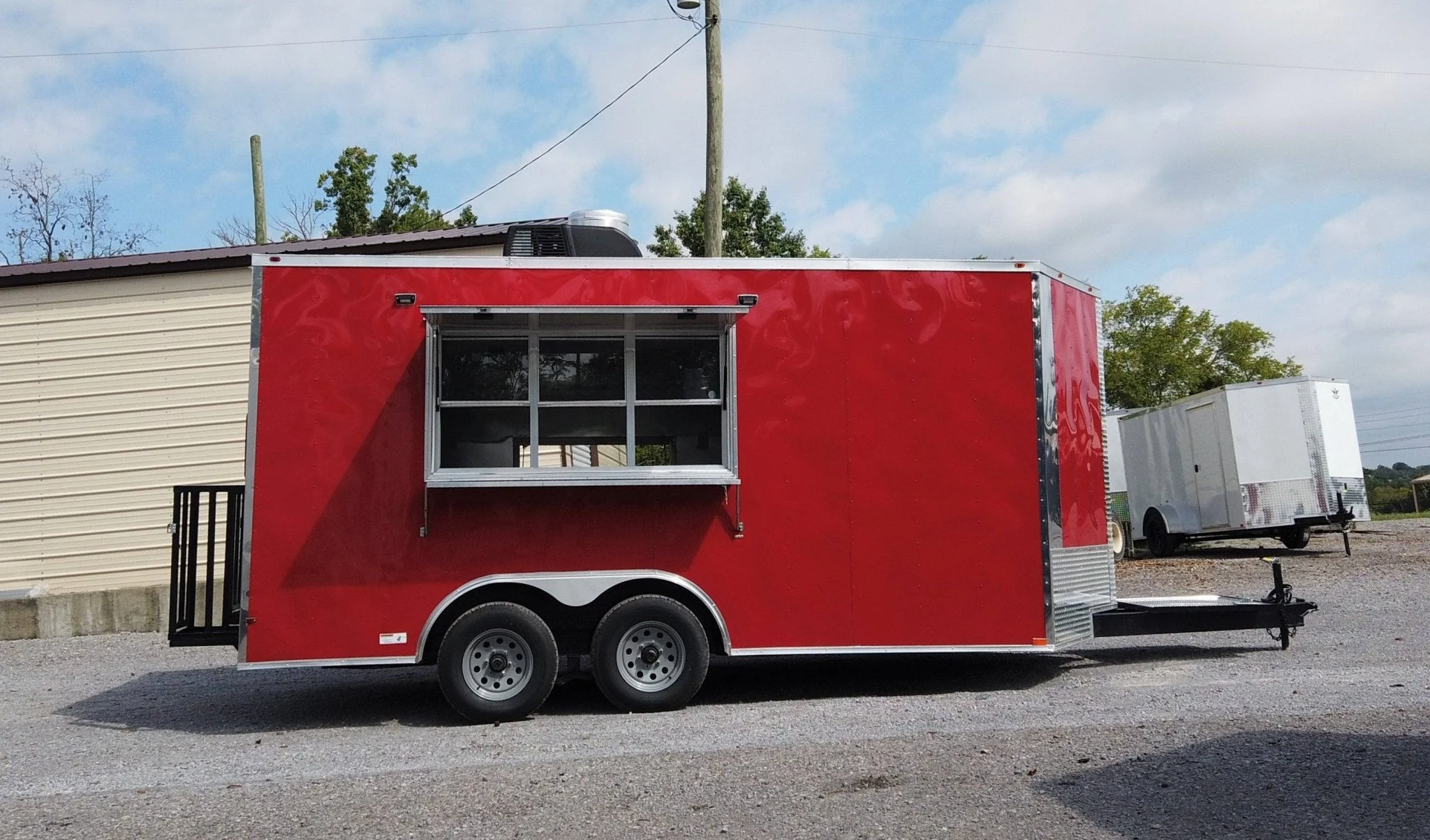 8.5' x 16' Red Concession Food Event Catering Trailer