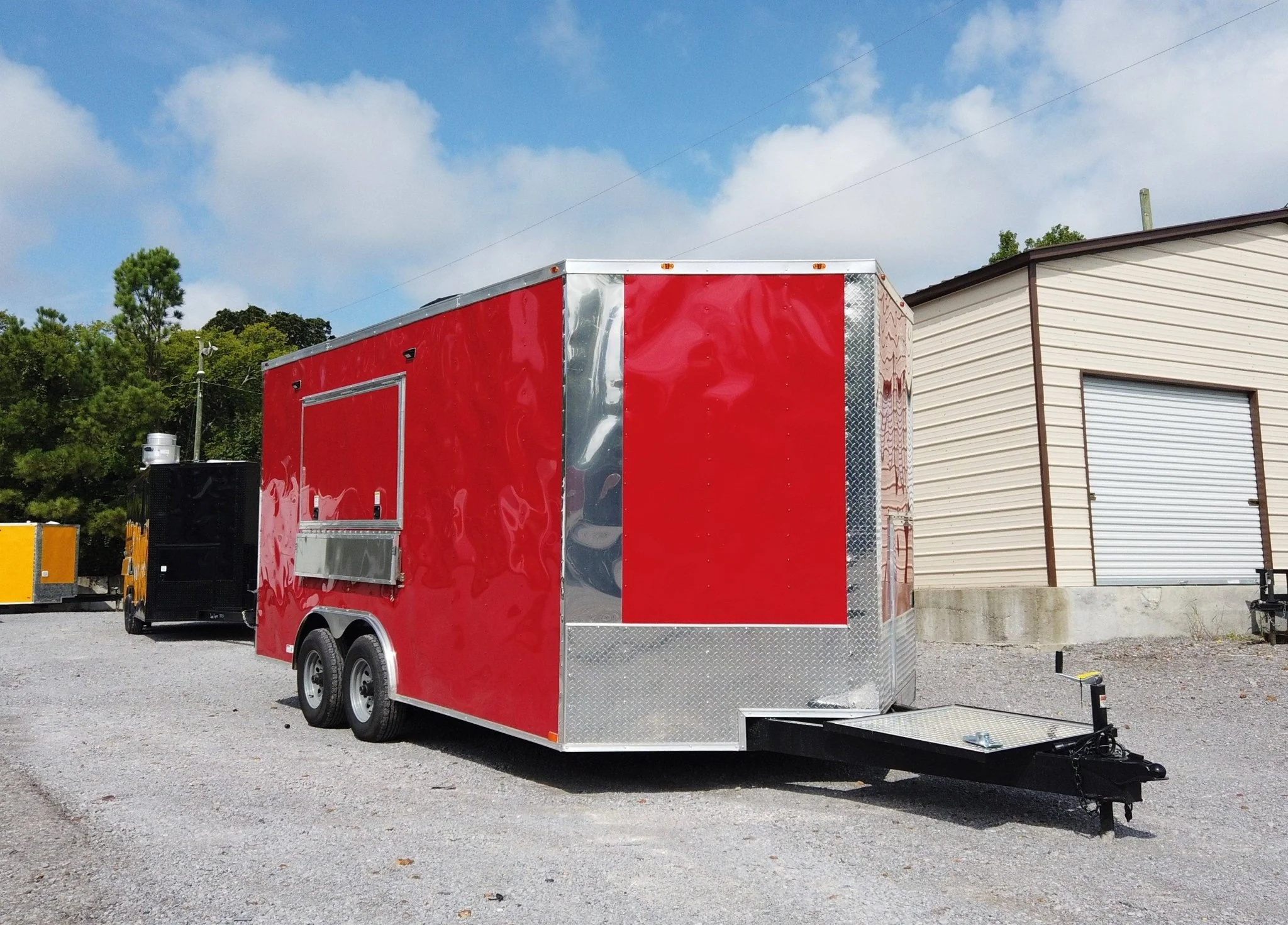 8.5' x 16' Red Concession Food Event Catering Trailer