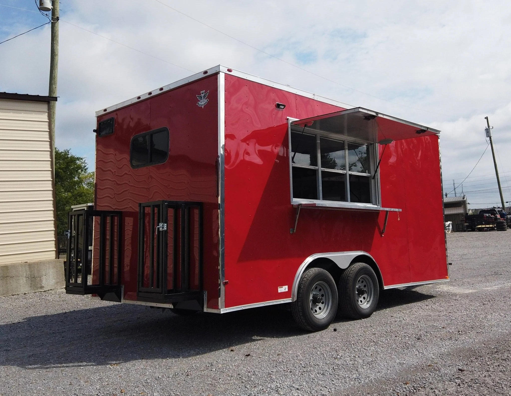 8.5' x 16' Red Concession Food Event Catering Trailer
