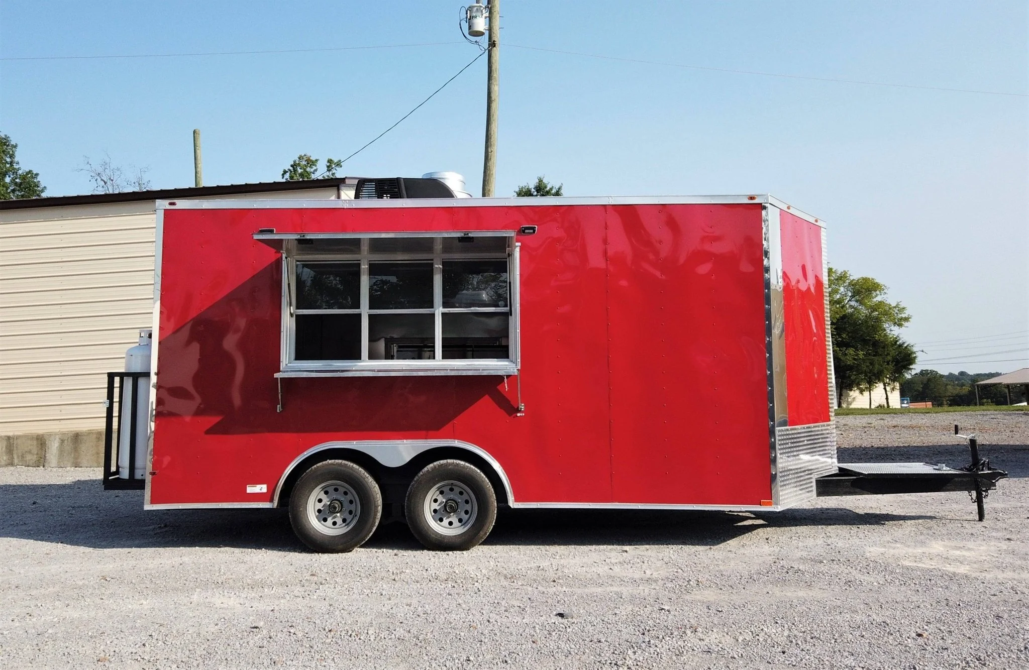 165-8.5-x-16-red-concession-food-trailer-with-appliances-1.webp 8.5' x 16' Red Concession Food Trailer With Appliances