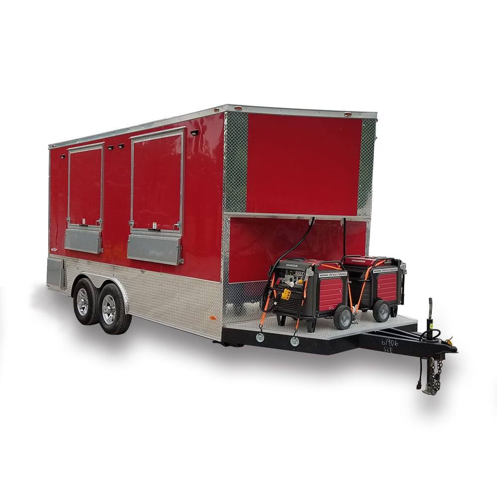167-8.5-x-16-red-half-v-nose-half-flat-front-food-trailer-with-appliances-1.jpg 8.5' x 16' Red Half V-nose Half Flat Front Food Trailer With Appliances