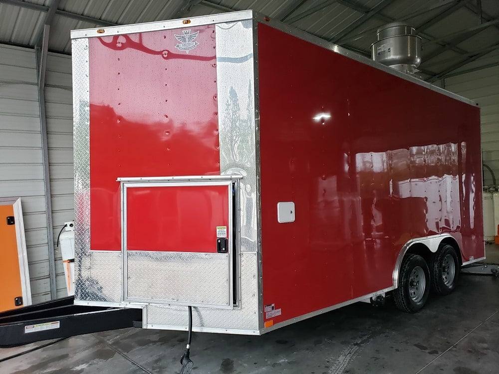 171-8.5-x-16-victory-red-vending-concession-food-trailer-with-appliances-1.jpg 8.5' x 16' Victory Red Vending Concession Food Trailer With Appliances