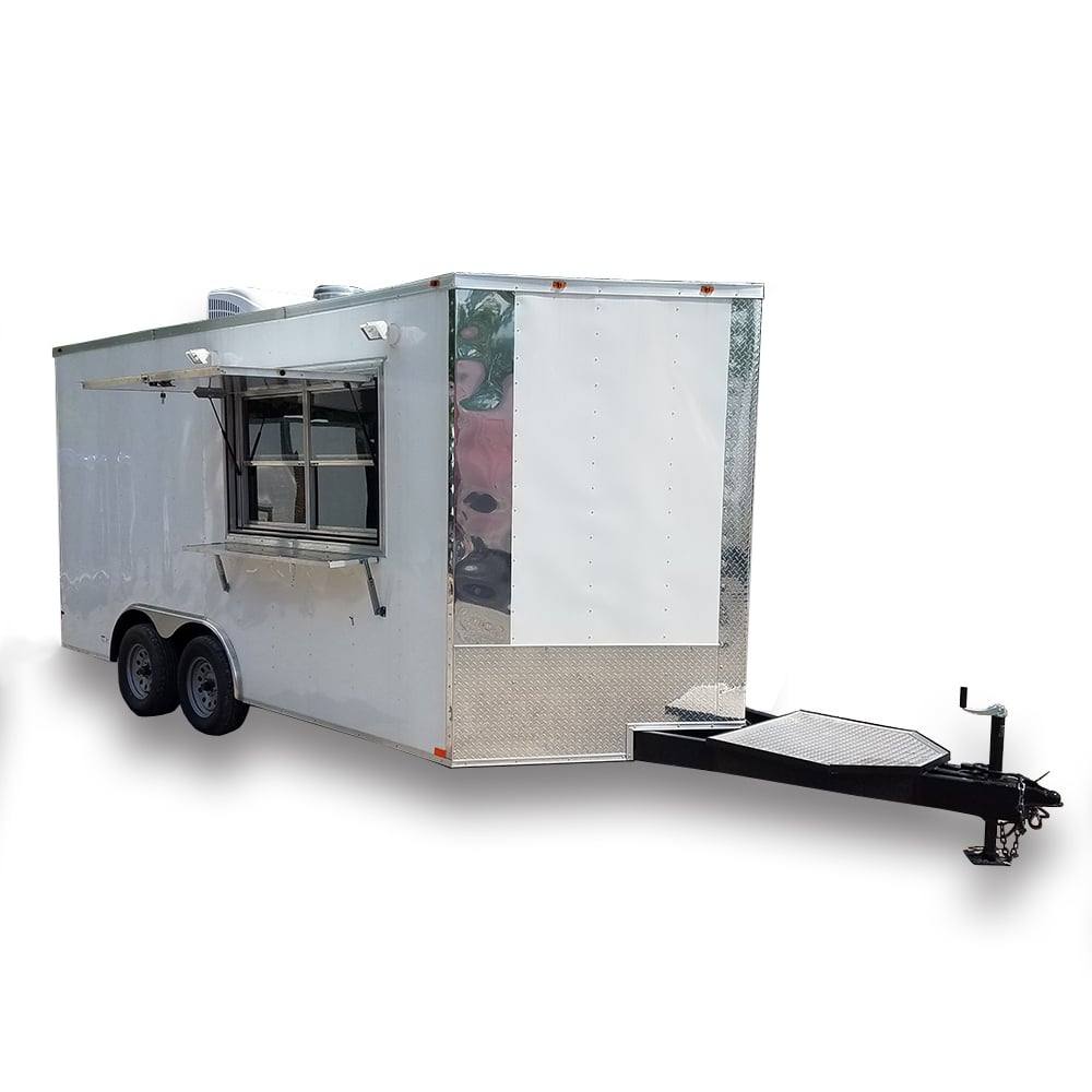 173-8.5-x-16-white-catering-event-concession-food-trailer-with-appliances-1.jpg 8.5' x 16' White Catering Event Concession Food Trailer With Appliances