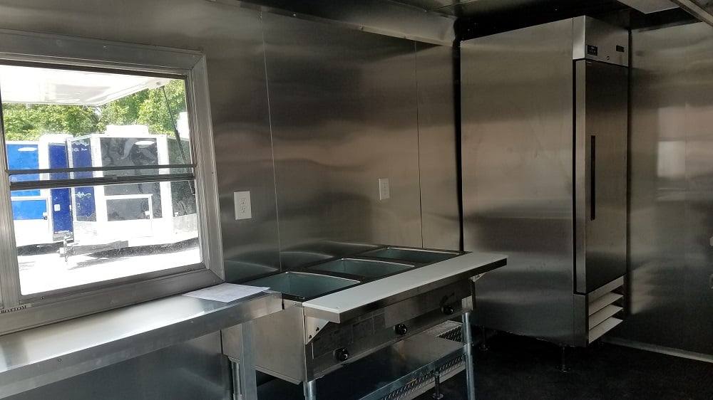 173-8.5-x-16-white-catering-event-concession-food-trailer-with-appliances-3.jpg 8.5' x 16' White Catering Event Concession Food Trailer With Appliances