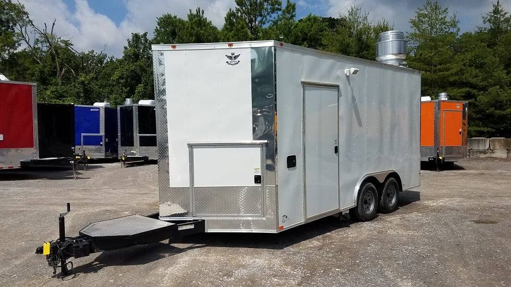 173-8.5-x-16-white-catering-event-concession-food-trailer-with-appliances-6.jpg 8.5' x 16' White Catering Event Concession Food Trailer With Appliances