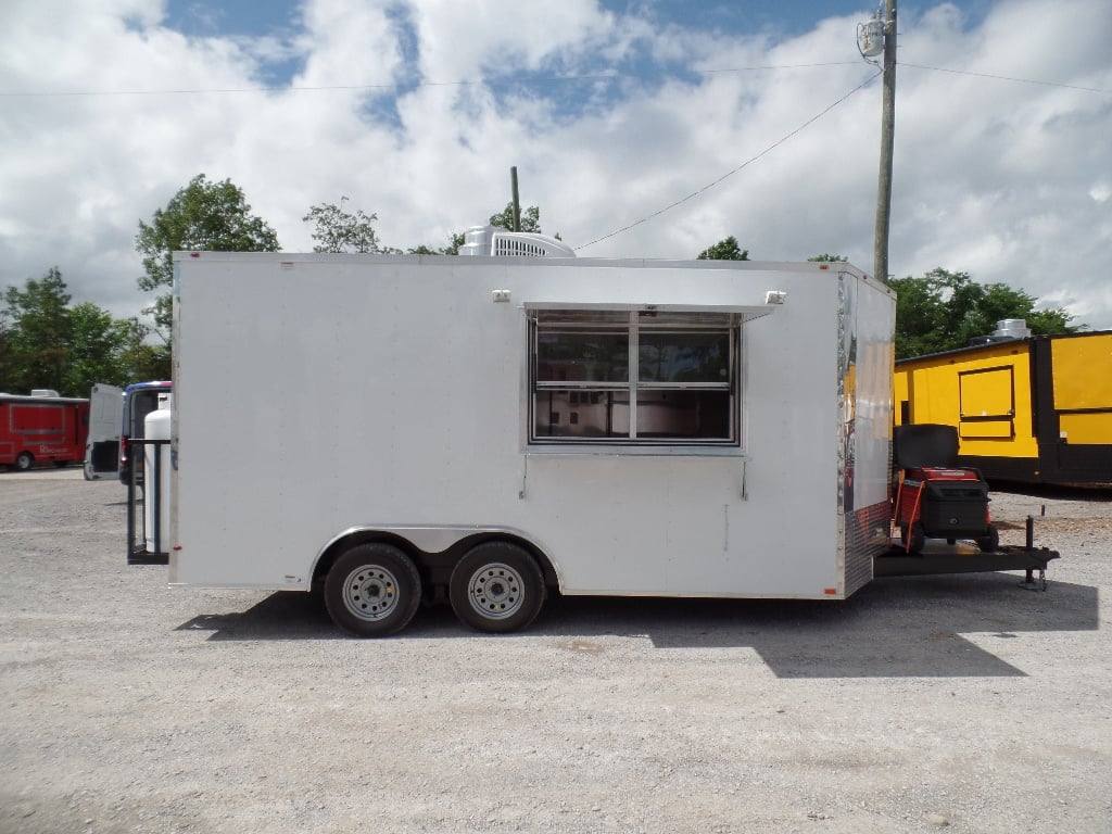 176-8.5-x-16-white-concession-food-event-trailer-with-appliances-1.jpg 8.5' x 16' White Concession Food Event Trailer With Appliances