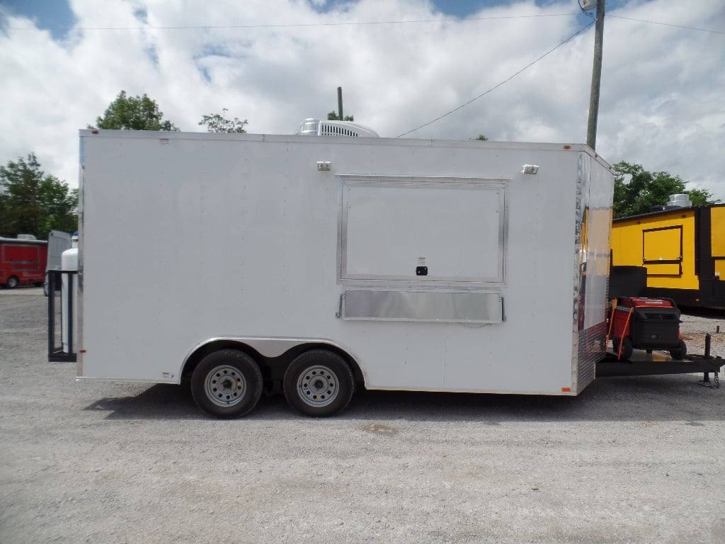 176-8.5-x-16-white-concession-food-event-trailer-with-appliances-17.jpg 8.5' x 16' White Concession Food Event Trailer With Appliances