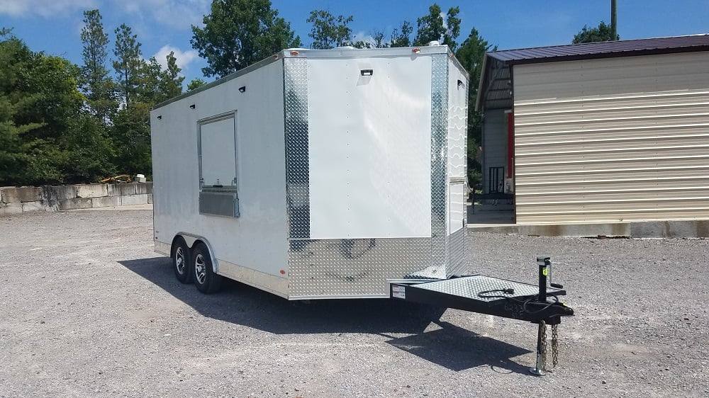 8.5' x 16' White Concession Food Trailer