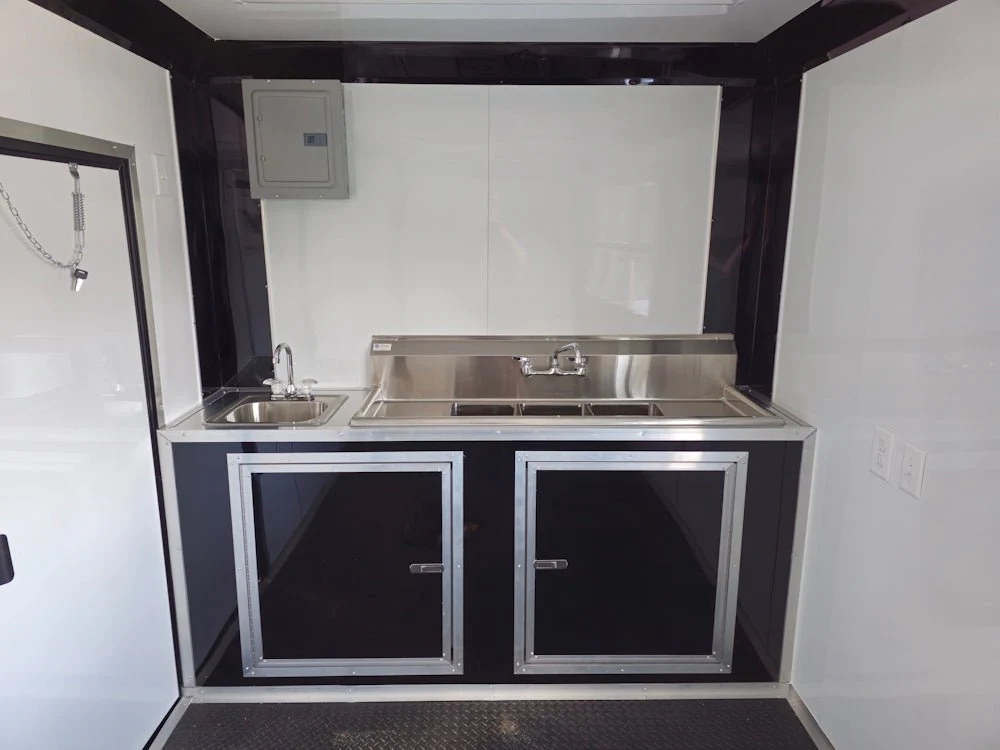 7' X 14' White W/ Blackout Concession Trailer Event Catering