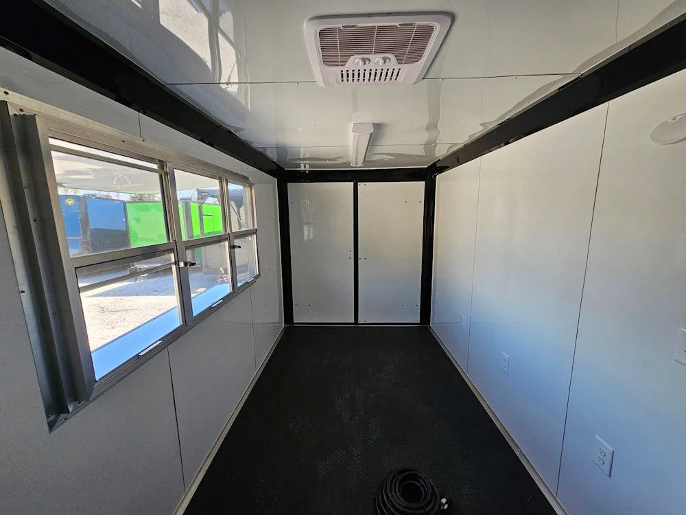 7' X 14' White W/ Blackout Concession Trailer Event Catering
