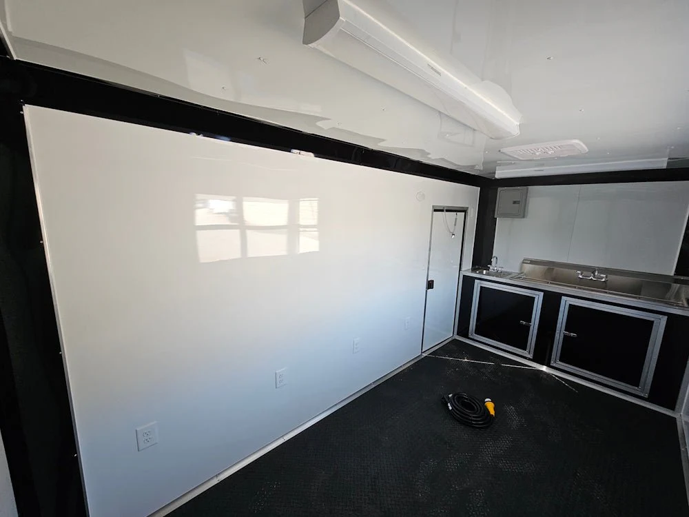 7' X 14' White W/ Blackout Concession Trailer Event Catering