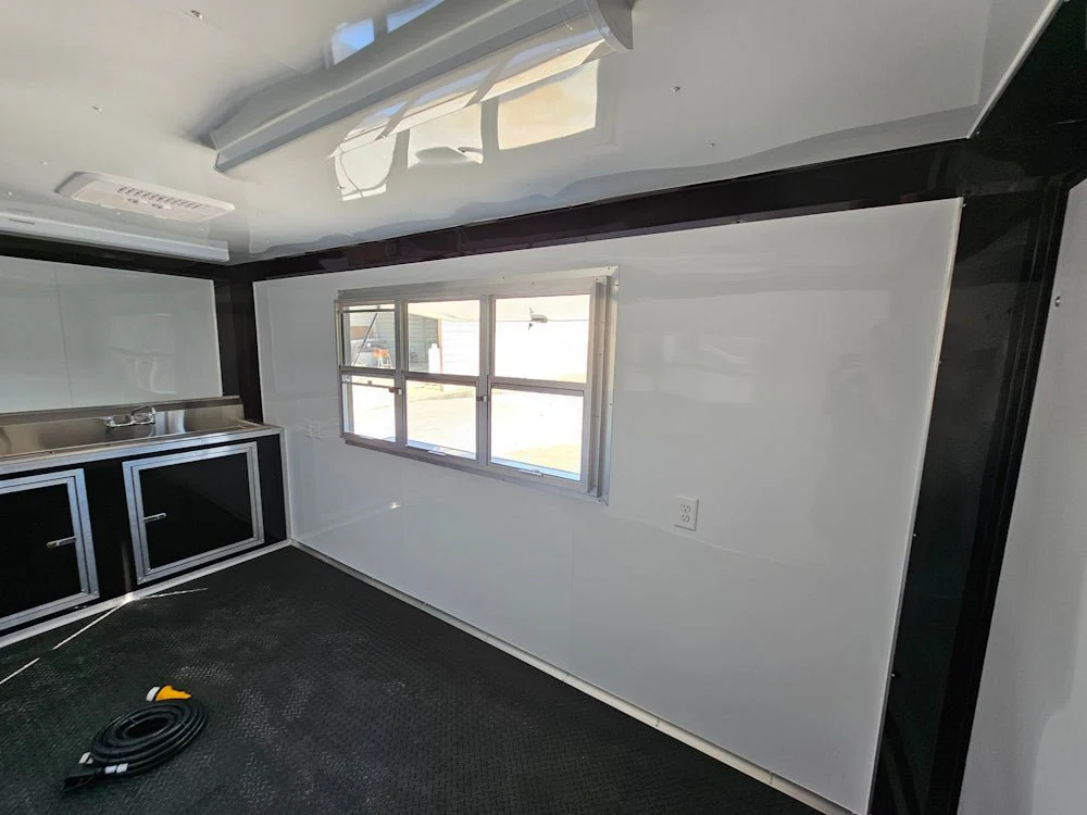 7' X 14' White W/ Blackout Concession Trailer Event Catering