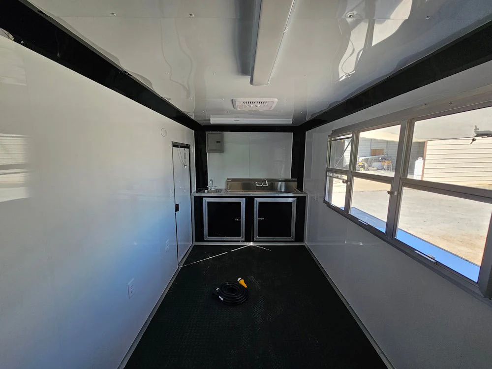 7' X 14' White W/ Blackout Concession Trailer Event Catering