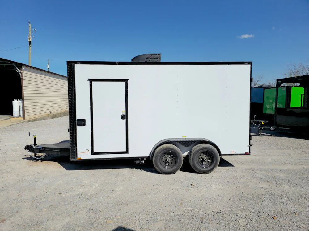 7' X 14' White W/ Blackout Concession Trailer Event Catering