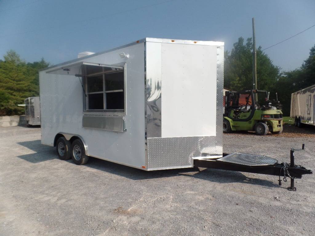 181-8.5-x-16-white-concession-food-trailer-with-appliances-1.jpg 8.5' x 16' White Concession Food Trailer With Appliances