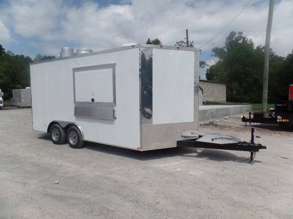 182-8.5-x-16-white-concession-food-trailer-with-appliances-1.jpg 8.5' x 16' White Concession Food Trailer With Appliances