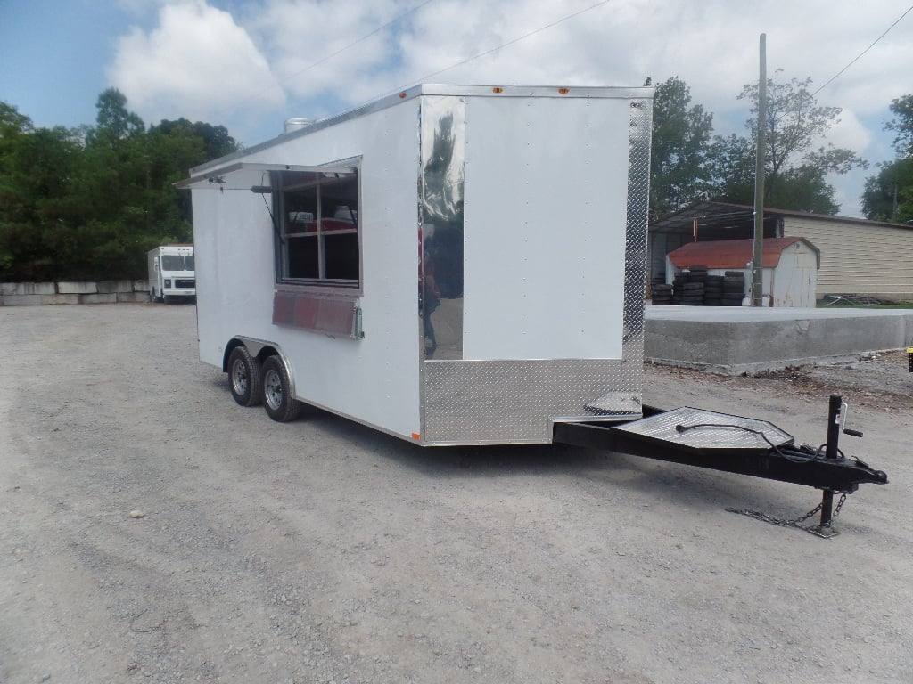 182-8.5-x-16-white-concession-food-trailer-with-appliances-3.jpg 8.5' x 16' White Concession Food Trailer With Appliances