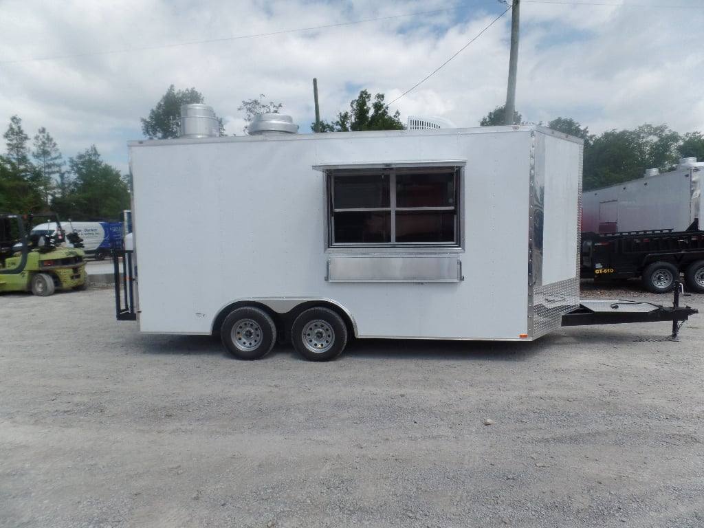 182-8.5-x-16-white-concession-food-trailer-with-appliances-4.jpg 8.5' x 16' White Concession Food Trailer With Appliances