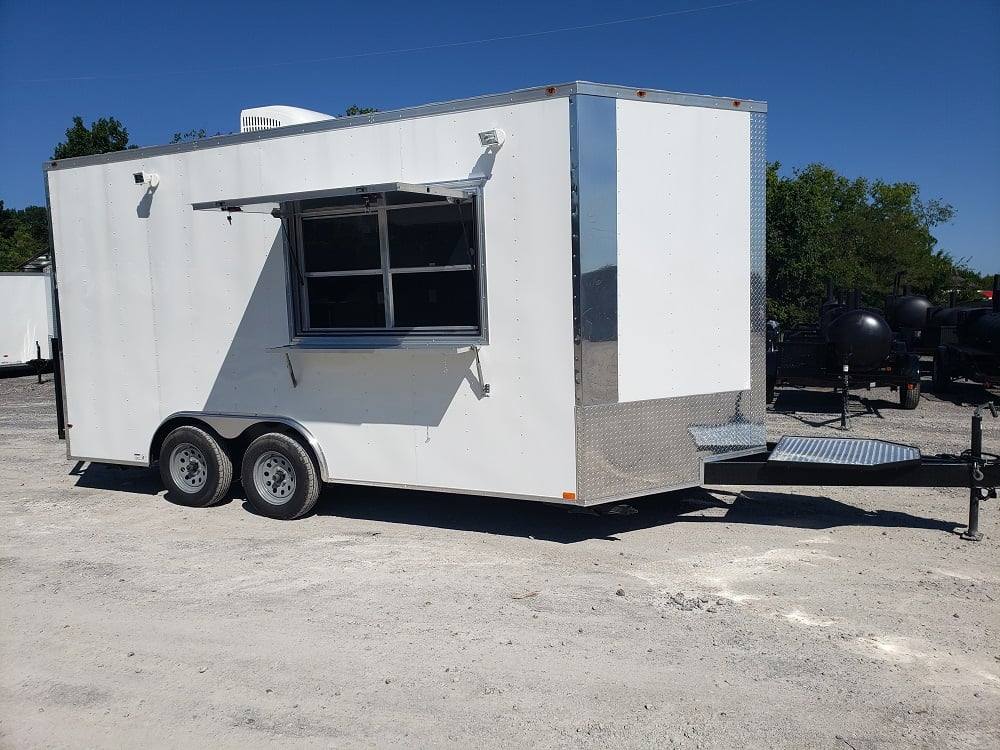 186-8.5-x-16-white-concession-food-trailer-with-appliances-1.jpg 8.5' x 16' White Concession Food Trailer With Appliances