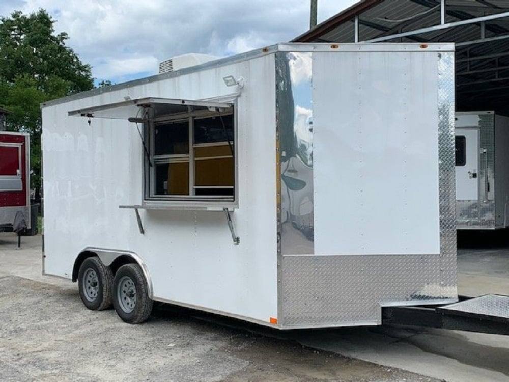 187-8.5-x-16-white-concession-food-trailer-with-appliances-1.jpg 8.5' x 16' White Concession Food Trailer With Appliances