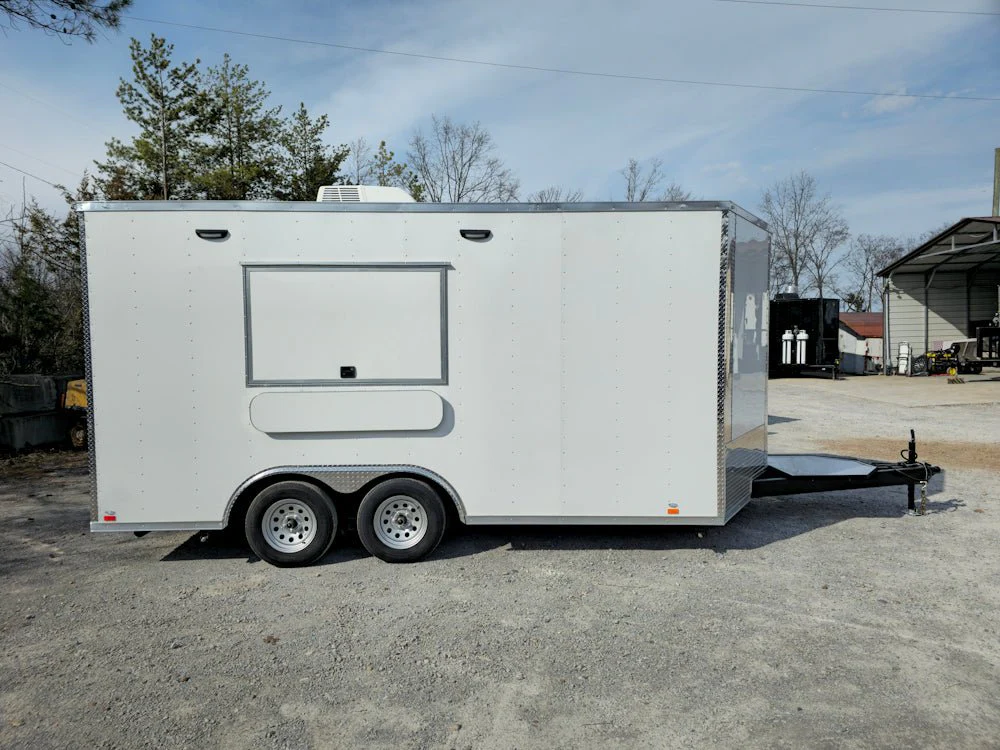 8.5' X 16' White Concession Trailer Food Event Catering