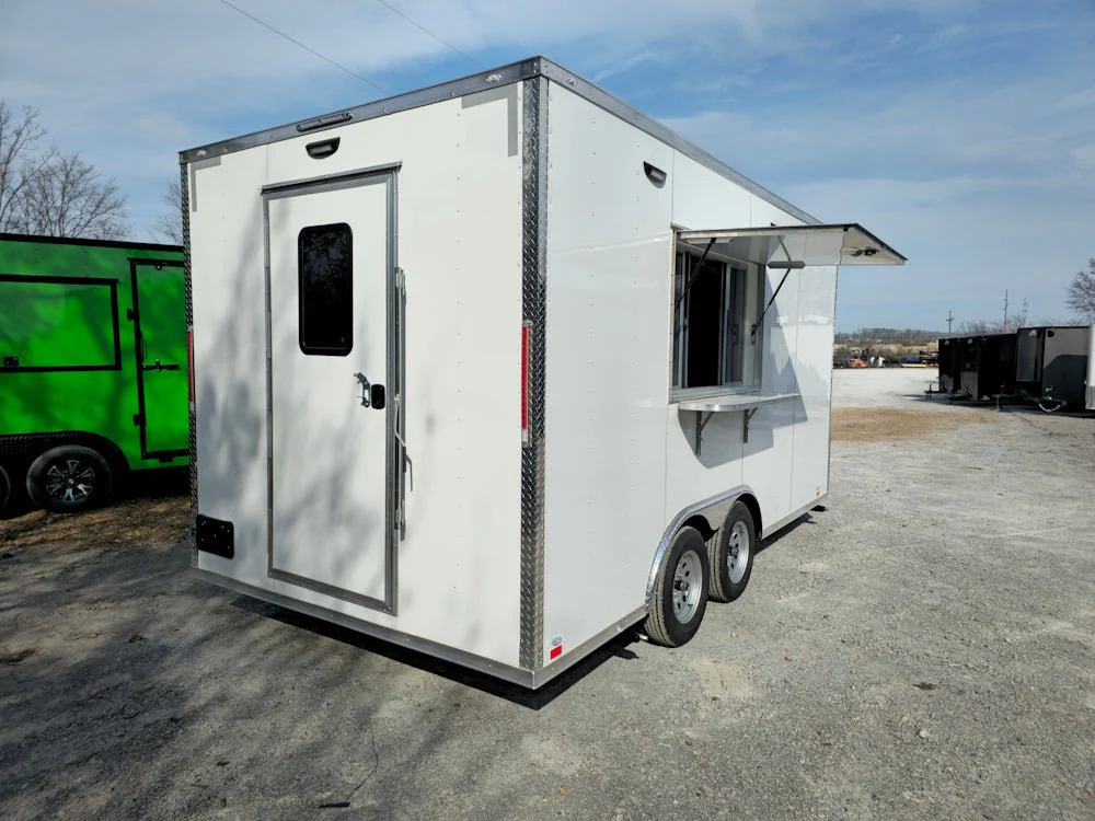 8.5' X 16' White Concession Trailer Food Event Catering