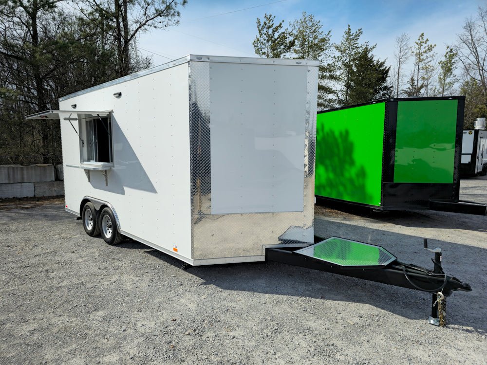 8.5' X 16' White Concession Trailer Food Event Catering