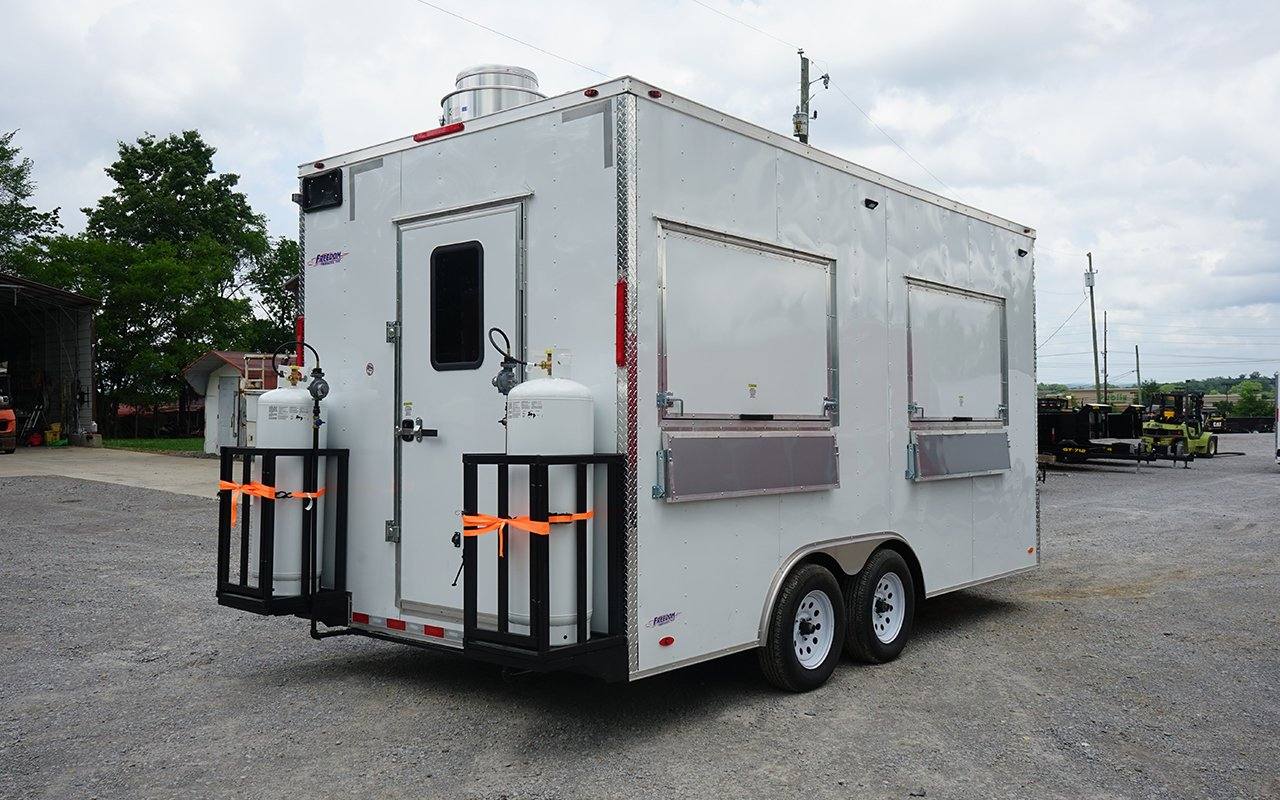 8.5' x 16' White Concession Trailer with Appliances