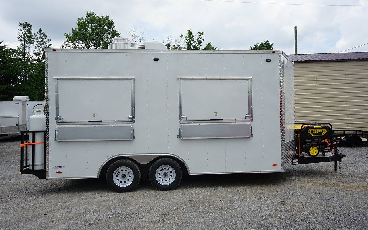 8.5' x 16' White Concession Trailer with Appliances