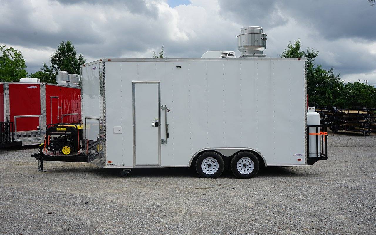 8.5' x 16' White Concession Trailer with Appliances