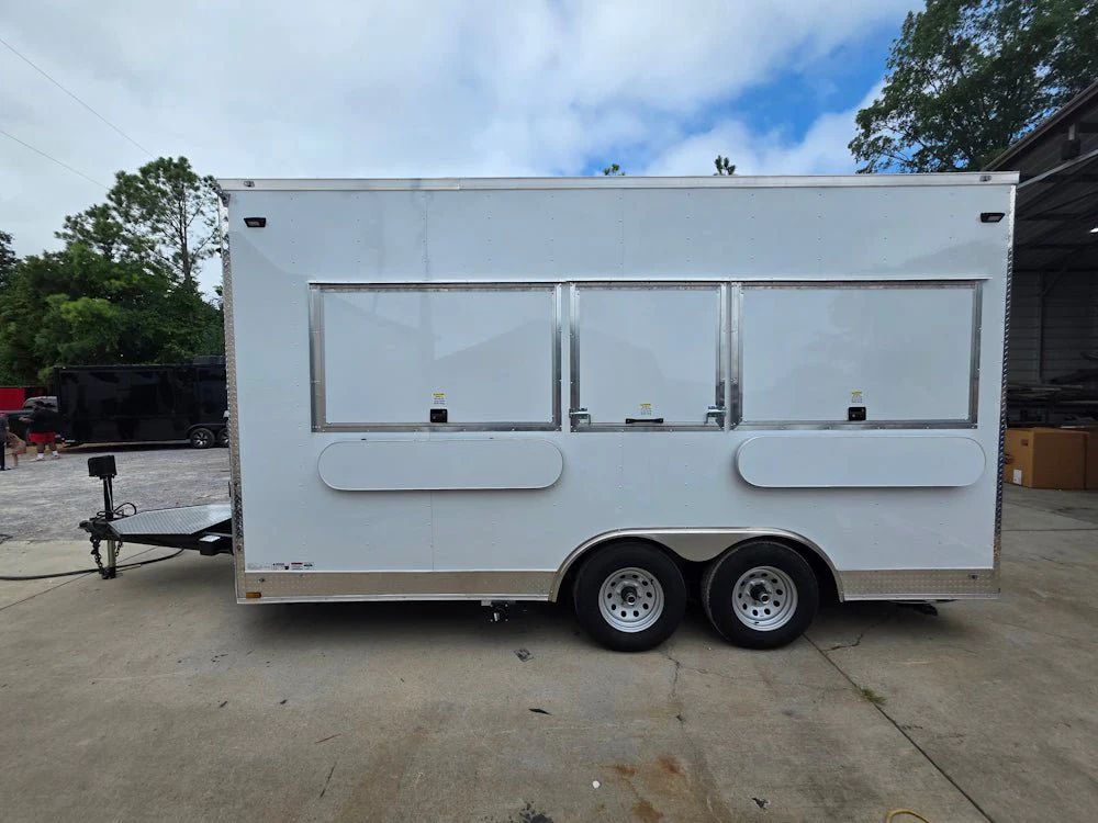 8.5' X 16' White Ice Cream Beverage Concession Trailer Food Event Catering