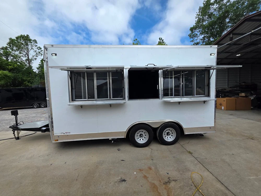 8.5' X 16' White Ice Cream Beverage Concession Trailer Food Event Catering