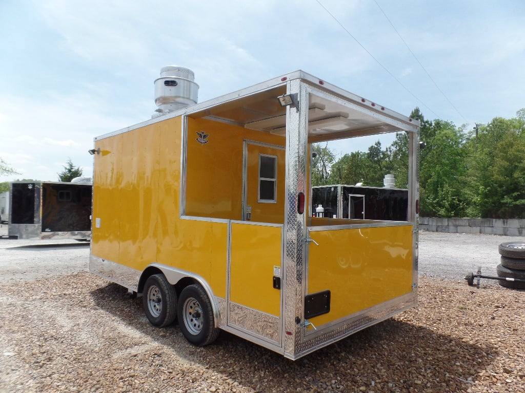198-8.5-x-16-yellow-concession-food-catering-event-trailer-2.jpg 8.5' x 16' Yellow Concession Food Catering Event Trailer