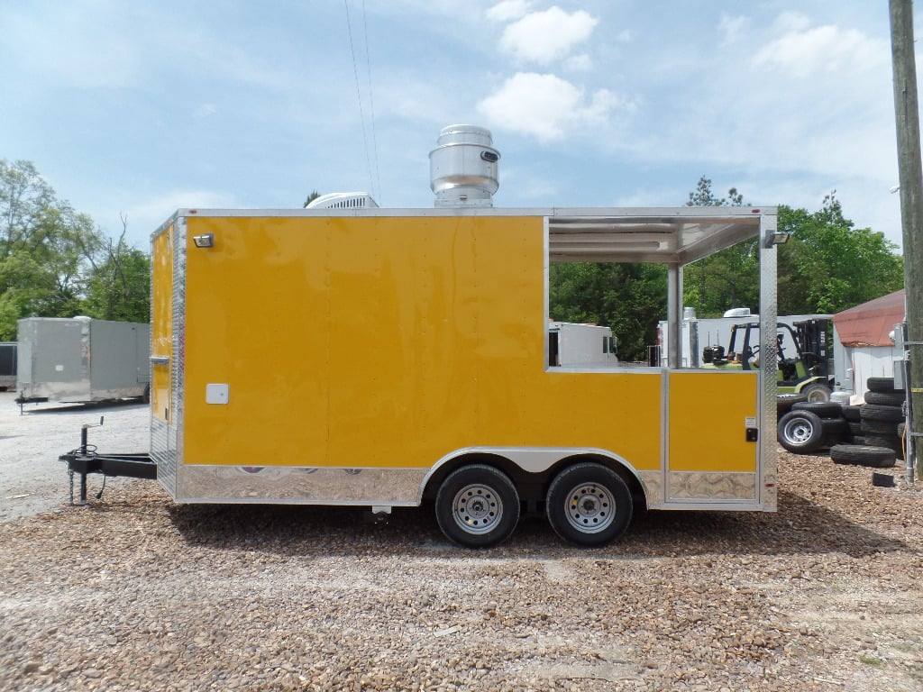 198-8.5-x-16-yellow-concession-food-catering-event-trailer-5.jpg 8.5' x 16' Yellow Concession Food Catering Event Trailer