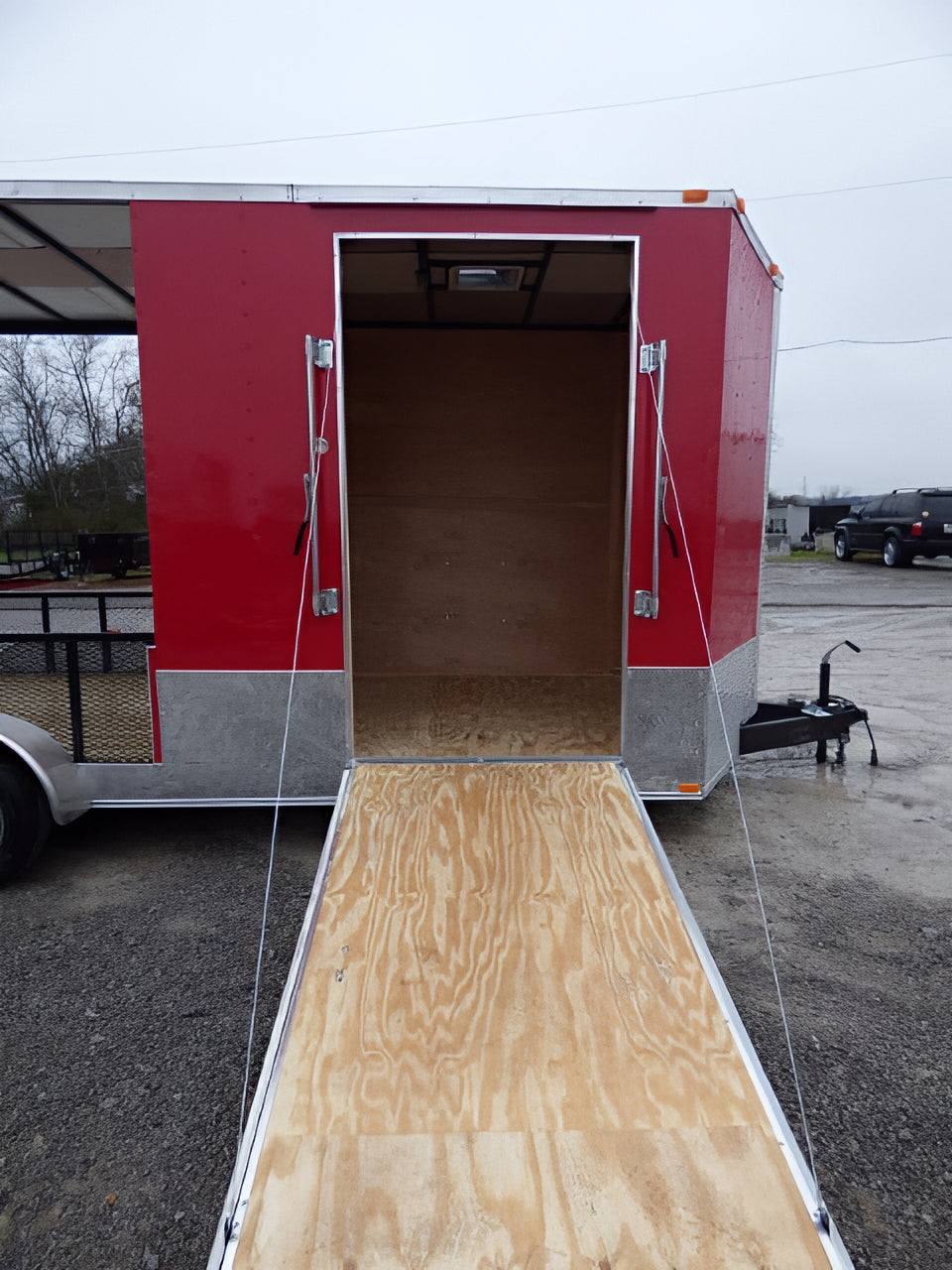 2-enclosed-trailer-7-x-20-red-hybrid-motorcycle-event-trailer-11.jpg Enclosed Trailer 7' x 20' Red Hybrid Motorcycle Event Trailer