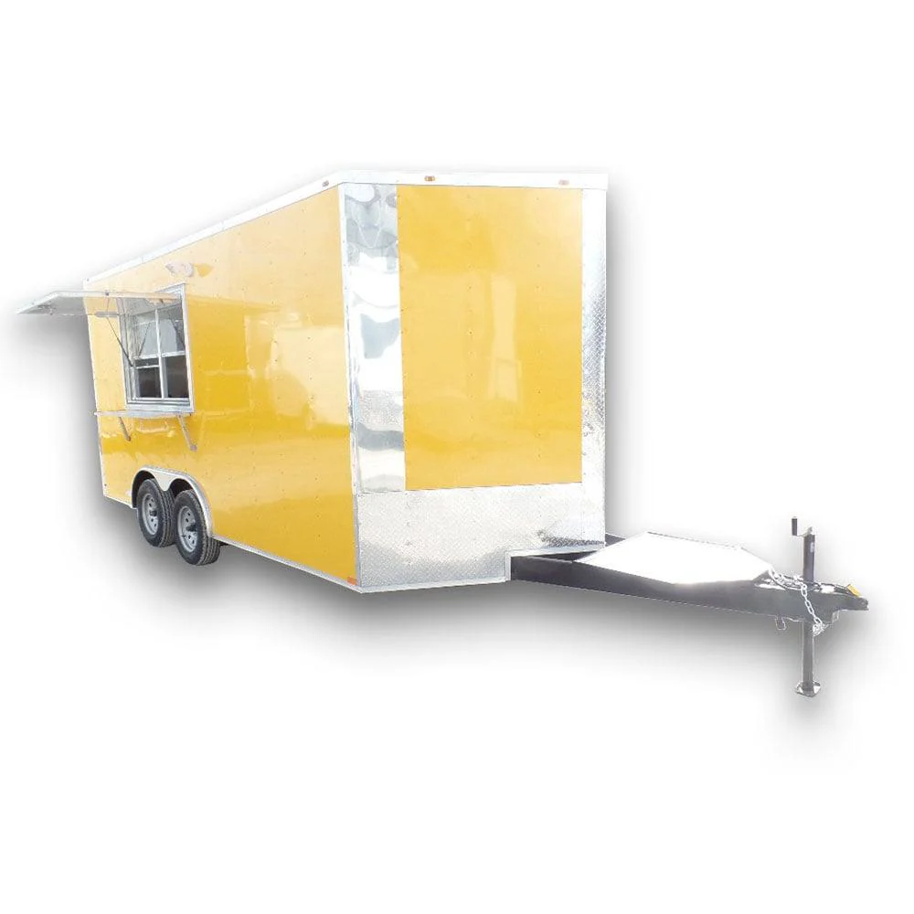 202-8.5-x-16-yellow-event-concession-food-trailer-1.webp 8.5' x 16' Yellow Event Concession Food Trailer