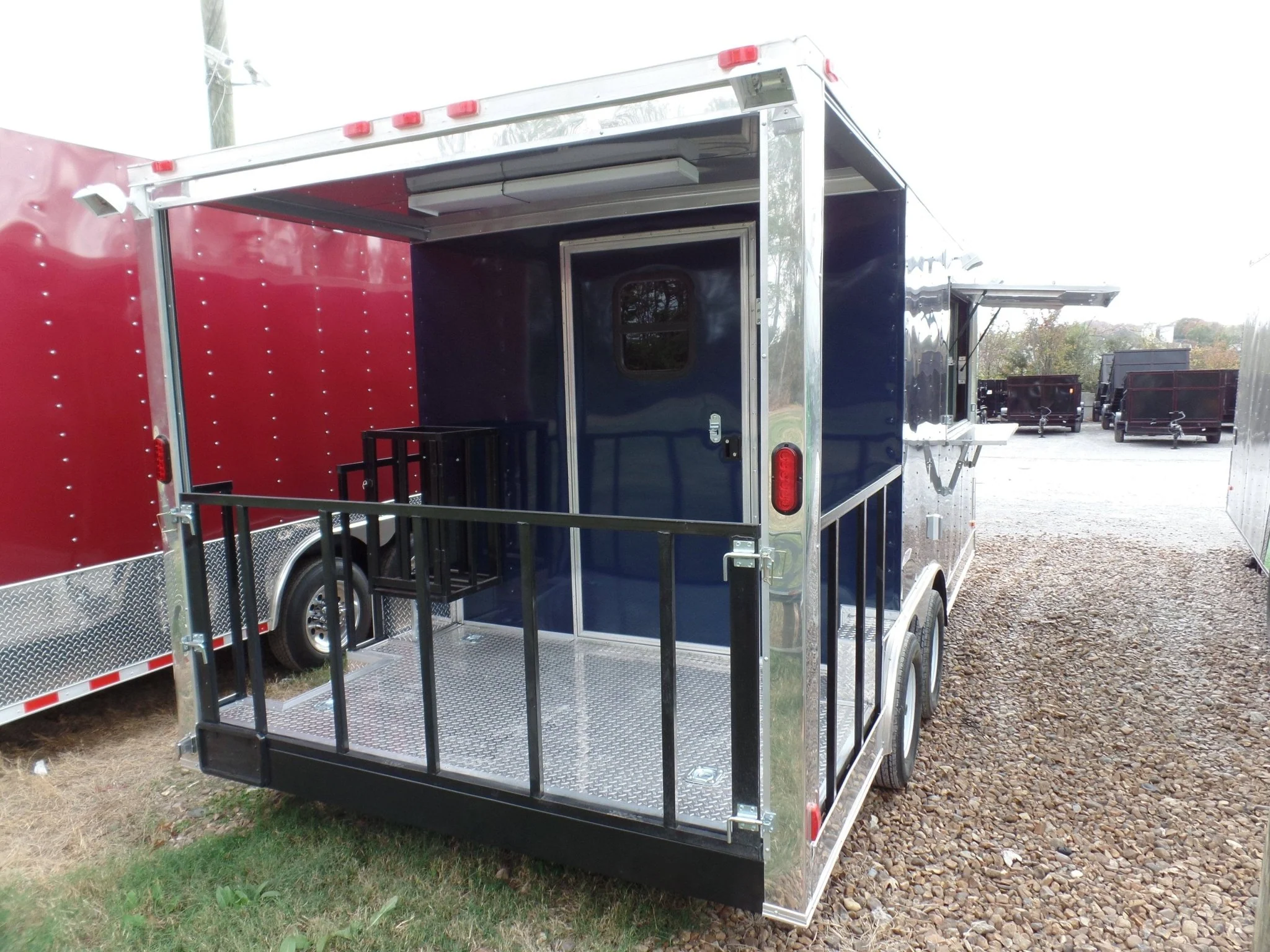 211-8.5-x-17-concession-trailer-indigo-blue-bbq-food-event-catering-13.webp 8.5' x 17' Concession Trailer Indigo Blue BBQ Food Event Catering