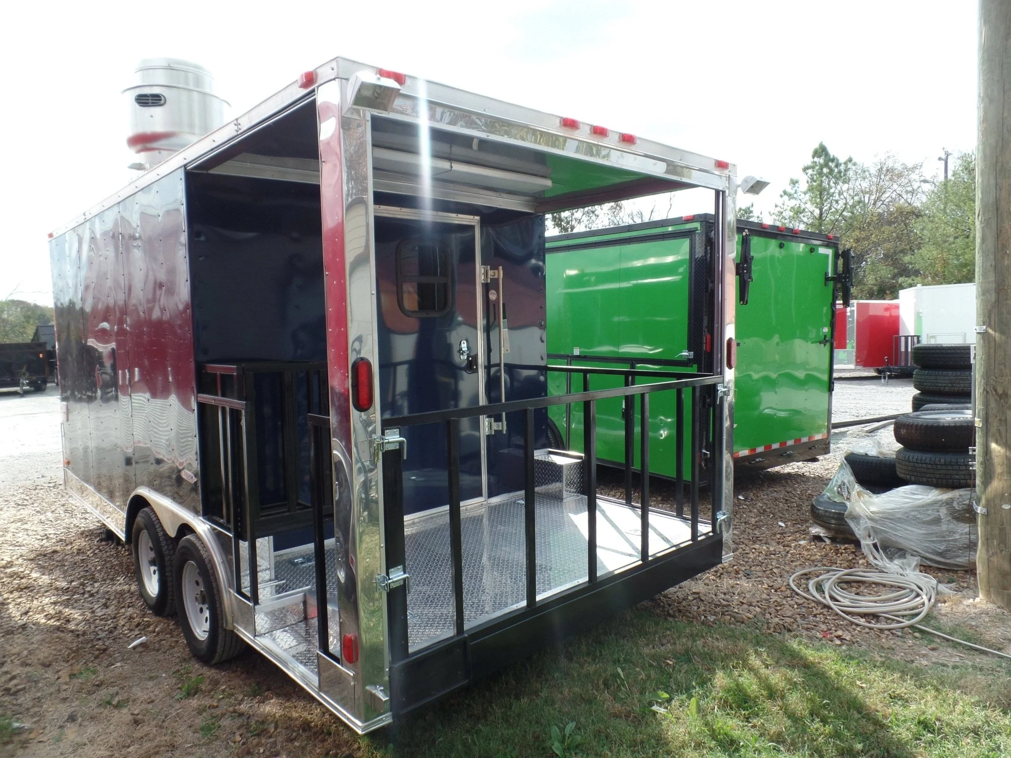 211-8.5-x-17-concession-trailer-indigo-blue-bbq-food-event-catering-5.webp 8.5' x 17' Concession Trailer Indigo Blue BBQ Food Event Catering