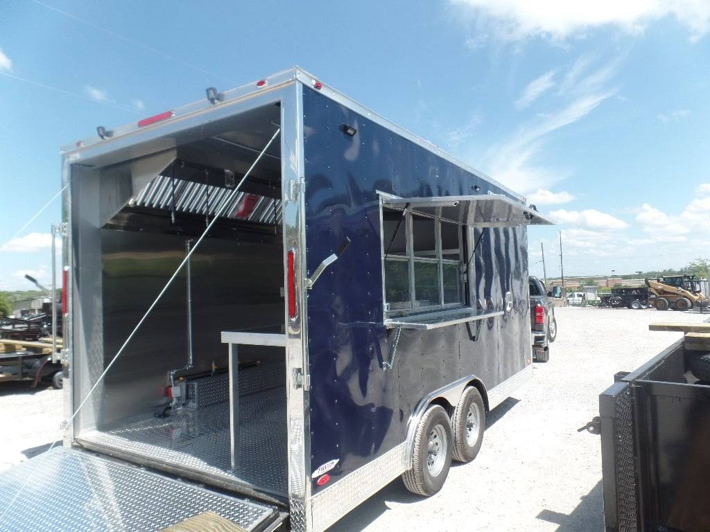 8.5' x 17' Indigo Blue Custom Concession Food Trailer