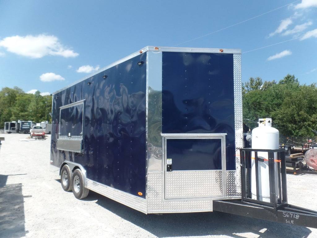 8.5' x 17' Indigo Blue Custom Concession Food Trailer