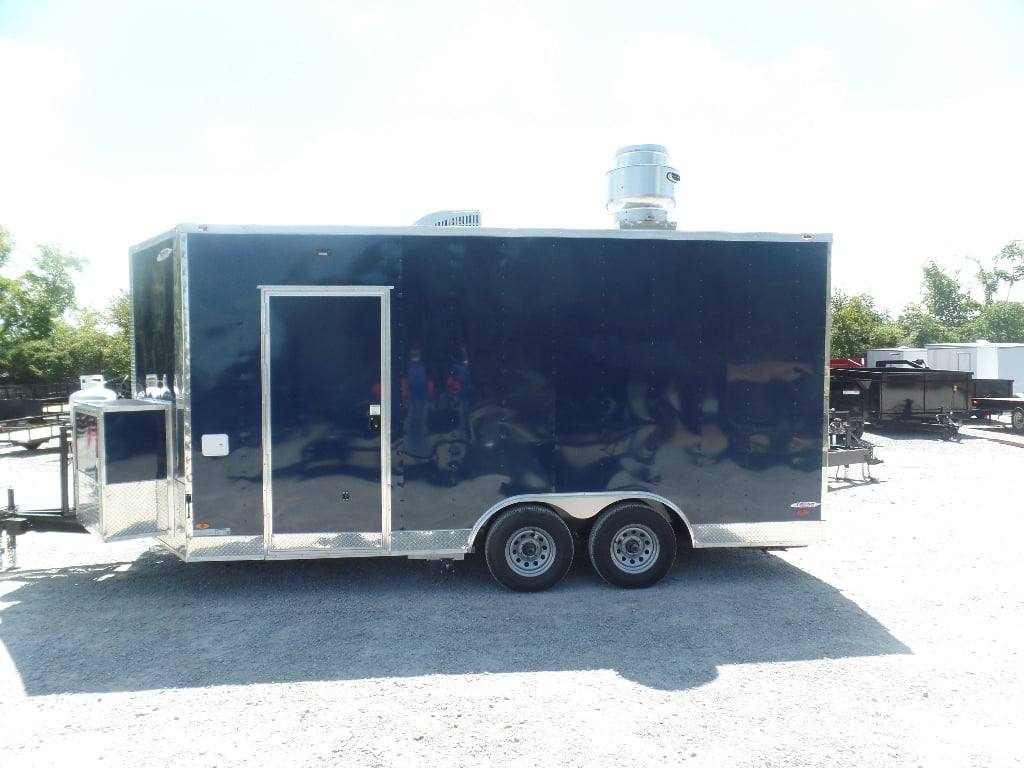 8.5' x 17' Indigo Blue Custom Concession Food Trailer