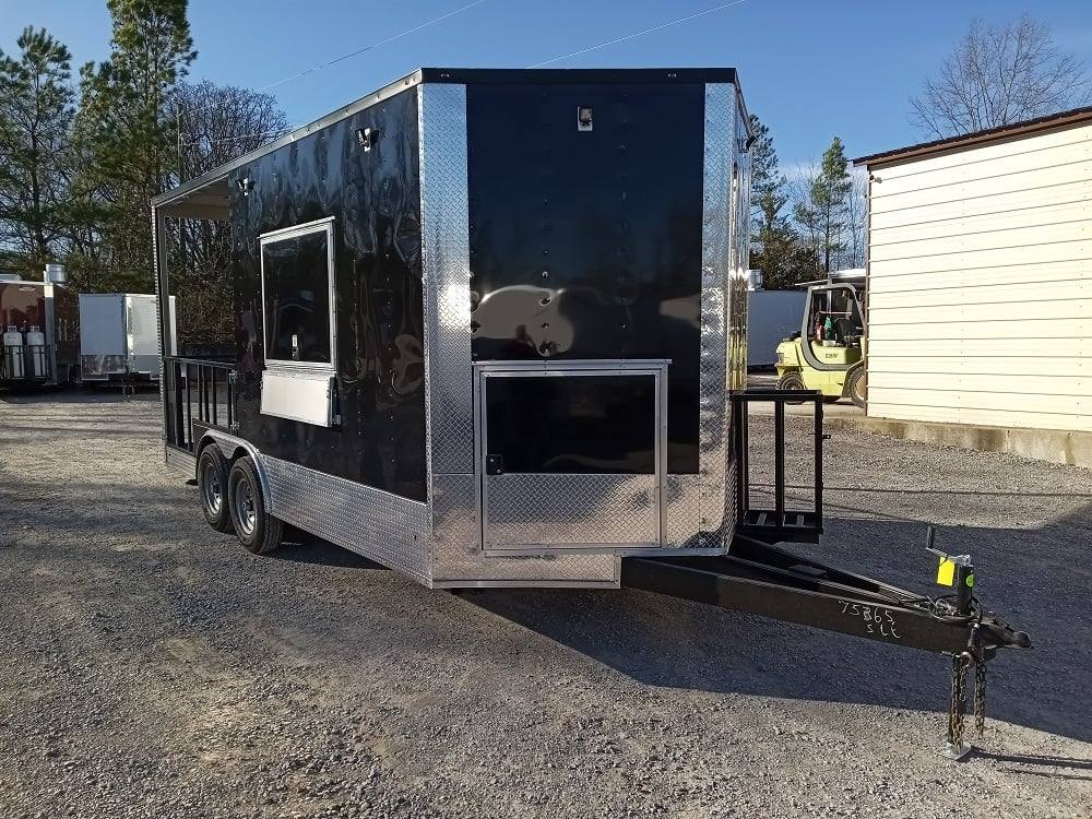 219-8.5-x-18-black-bbq-porch-food-vending-concession-trailer-10.jpg 8.5' x 18' Black BBQ Porch Food Vending Concession Trailer